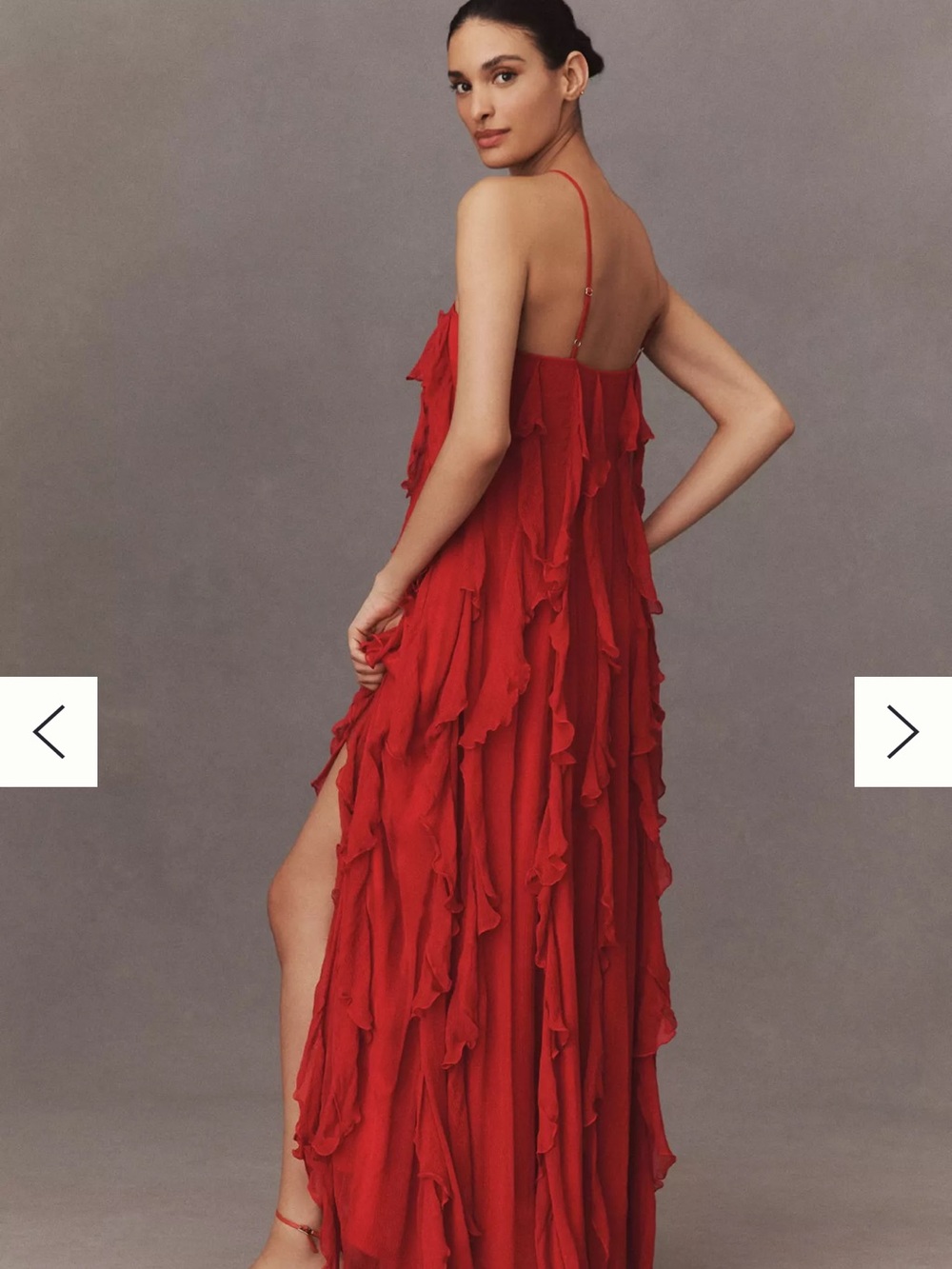 Red Ruffle Halter Women's Top - Picture 3 of 13